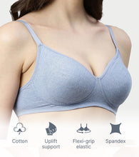 Load image into Gallery viewer, Enamor Innovations Fabcool Encircled  Side Support Shaper, Non Padded, Wirefree, High Coverage, Women's Cotton Everyday Bra  - A042 (Available in Plus Sizes) (Chambray Melange)
