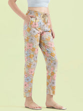 Load image into Gallery viewer, Go Colors Beige Cotton Knit Printed Lounge Pants
