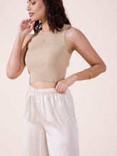 Load image into Gallery viewer, Go Colors Cream Polyester Shiny Palazzo
