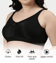 Load image into Gallery viewer, Enamor Hidden X-Frame and Smoothening Women's Full Support Everyday Bra - Jiggle control, Non Padded, Wirefree, Full Coverage - FB12 (Available in Plus sizes) (Black)
