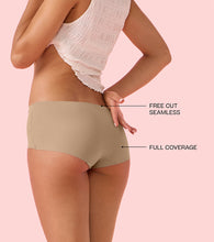 Load image into Gallery viewer, Enamor PS40 Innovations Invisi, All Day Comfort, Mid Waist Boyshorts Panty for Women - No Visible Panty Lines, Breathable, Sweat wicking, Free Cut, Full Coverage -  Pack of 1 (Honey Beige)
