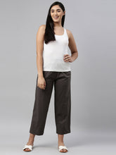Load image into Gallery viewer, Go Colors Silver Grey Cotton Wide Leg Pants

