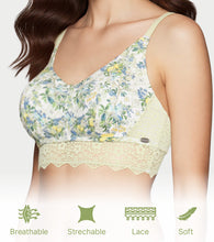 Load image into Gallery viewer, Enamor Printed Modal Lace Bralette, Padded, Wire Free, High Coverage - F226 (Lemoncello Lane Print)
