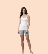 Load image into Gallery viewer, Enamor Sleeveless Scoop Neck Regular Length Camisole For Women - Slim Fit, Soft Stretch Cotton - E003 (White)
