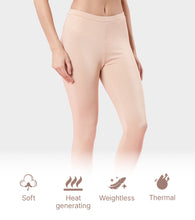 Load image into Gallery viewer, Enamor TH06 Women's Thermal Leggings with Soft Heat Generating Fabric, No Roll-Up with Stirrups at Bottom Hem, Engineered with HeatSkins™ Warm Technology.  (Pale Skin)
