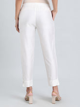 Load image into Gallery viewer, Go Colors White Poly Modal Metallic Pants
