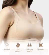 Load image into Gallery viewer, Enamor Innovations Intellifresh Antimicrobial Minimizer Everyday Cotton Bra for Women - Padded, Wirefree, Full Coverage - A058 (Pale Skin)
