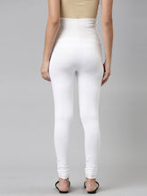 Load image into Gallery viewer, Go Colors White Cotton Stretch Maternity Churidar
