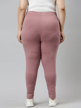 Load image into Gallery viewer, Go Colors Dusty Voilet Cotton Stretch Side Stripes Active Leggings
