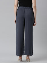 Load image into Gallery viewer, Go Colors Dark Jean Crepe Wide Trouser
