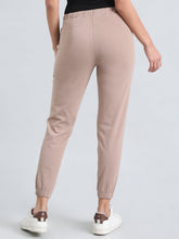 Load image into Gallery viewer, Go Colors Light Brown Cotton Poly Stretch Cuffed Joggers
