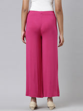 Load image into Gallery viewer, Go Colors Dark Rose Viscose Stretch Knit Palazzo
