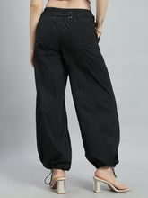 Load image into Gallery viewer, Go Colors Black Parachute Pants

