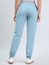 Load image into Gallery viewer, Go Colors Dusty Blue Cotton Stretch Casual Joggers
