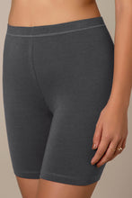 Load image into Gallery viewer, Amante Smooth Mid-thigh Cotton Shortie Liner - Grey Pinstripe 76901
