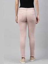Load image into Gallery viewer, Go Colors Medium Pink Cotton Poly Stretch Stripes Printed Jeggings
