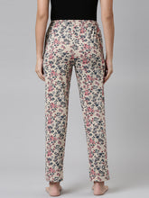 Load image into Gallery viewer, Go Colors Beige Cotton Knit Printed Lounge Pants
