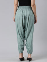Load image into Gallery viewer, Go Colors Ocean Green Woven Viscose Harem Pant
