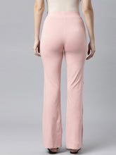 Load image into Gallery viewer, Go Colors Baby Pink Cotton Stretch Flared Pant
