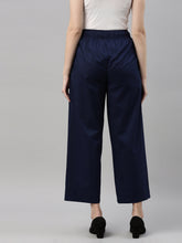 Load image into Gallery viewer, Go Colors Light Navy Cotton Wide Leg Pants

