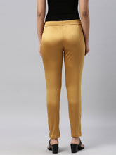 Load image into Gallery viewer, Go Colors Mustard Polyester Shiny Pants
