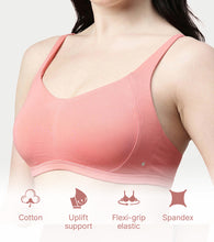Load image into Gallery viewer, Enamor Innovations Intellifresh Antimicrobial Minimizer Everyday Cotton Bra for Women - Padded, Wirefree, Full Coverage - A058 (Peach Blossom)
