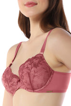 Load image into Gallery viewer, Amante Sheer Luxe Padded Wired Demi Bra - Autumn Rose &amp; Dusty Rose 101801
