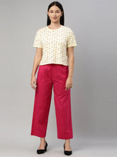 Load image into Gallery viewer, Go Colors Dark Pink Cotton Wide Leg Pants
