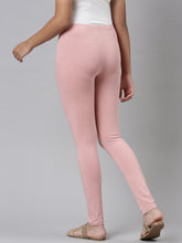 Load image into Gallery viewer, Go Colors Baby Pink Cotton Stretch  Ankle Length Leggings
