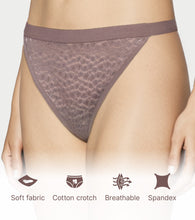 Load image into Gallery viewer, Enamor Lit String Bikini for Women Low Waist, Lace Front, Mesh Back - SMP02 (Deep Taupe)
