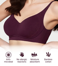 Load image into Gallery viewer, Enamor Innovations Bamboo Bliss, Everyday, Full Support, Women's T-Shirt Bra - Super Soft, Naturally Absorbent &amp; Antimicrobial, Padded, Wirefree, High Coverage- A077 (Grape Wine)
