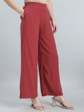 Load image into Gallery viewer, Go Colors Red Woven Viscose Printed Palazzo
