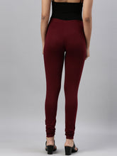 Load image into Gallery viewer, Go Colors Bright Maroon Cotton Stretch Churidar

