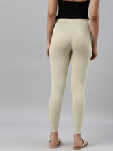 Load image into Gallery viewer, Go Colors Green Mist Cotton Stretch Ankle Length Leggings
