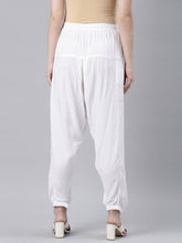 Load image into Gallery viewer, Go Colors White Woven Viscose Harem Pant
