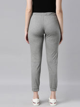 Load image into Gallery viewer, Go Colors Grey Melanges Cotton Poly Stretch Cuffed Joggers
