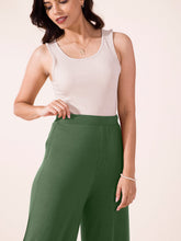 Load image into Gallery viewer, Go Colors Dark Olive Viscose Knit Palazzo
