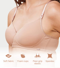 Load image into Gallery viewer, Enamor Women's Everyday  Balconette T-Shirt Bra - Eco fabric, Padded, Wirefree, Medium Coverage  - F131 (Honey Beige)
