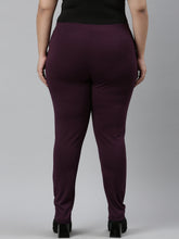 Load image into Gallery viewer, Go Colors Dark Wine Roma Ponte Pants
