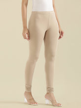 Load image into Gallery viewer, Go Colors Dark Beige Cotton Stretch Churidar
