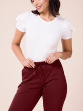 Load image into Gallery viewer, Go Colors Maroon Cotton Poly Stretch Cuffed Joggers
