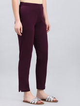 Load image into Gallery viewer, Go Colors Dark Purple Cotton Stretch Kurti pants
