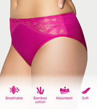 Load image into Gallery viewer, Enamor BambooBliss Lace Trim Brief, Mid Rise, 3/4th Back Coverage - IP25 (Queen Pink)

