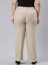 Load image into Gallery viewer, Go Colors Beige Cotton Stripes Cargo Pant

