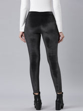Load image into Gallery viewer, Go Colors Black Velour Leggings
