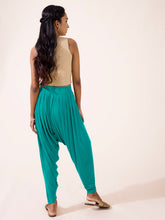 Load image into Gallery viewer, Go Colors Peacock Green Viscose Stretch Patiala
