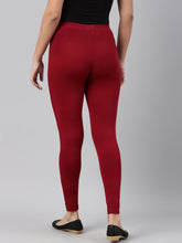 Load image into Gallery viewer, Go Colors Bright Red Cotton Stretch Ankle Length Leggings
