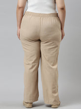 Load image into Gallery viewer, Go Colors Beige Cotton Stripes Cargo Pant
