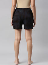 Load image into Gallery viewer, Go Colors Black Cotton Knit Printed Lounge Shorts
