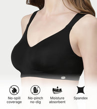 Load image into Gallery viewer, Enamor Innovations Pure Ease Women's, Ultra Smoothening Full Support Everyday Bra - No-Pinch, No-Dig Non Padded, Wirefree, Full Coverage  - F121 (Available in Plus Sizes) (Black)
